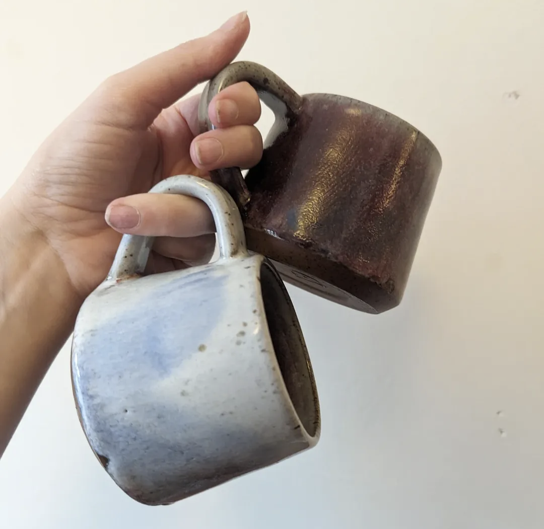 Stack cups with textured glaze